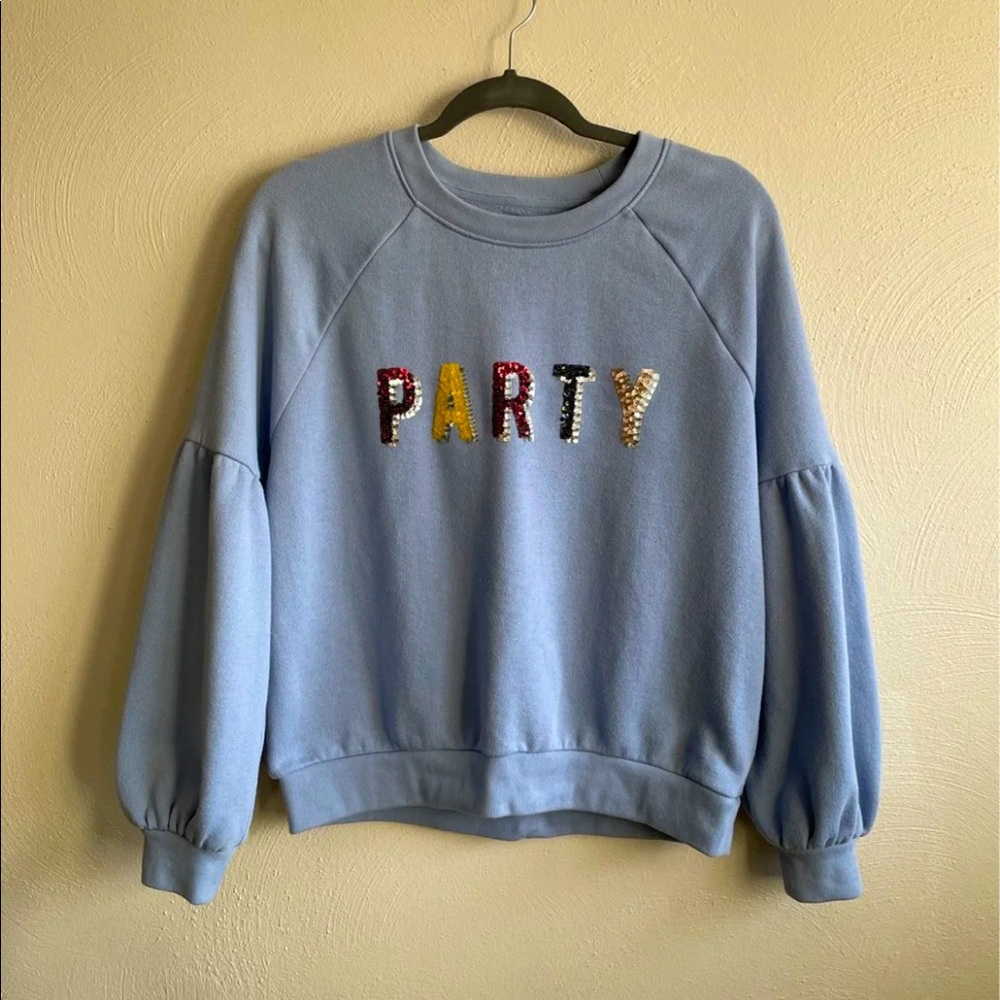Aerie “Party” Sequin Crewneck Sweatshirt Size Medium